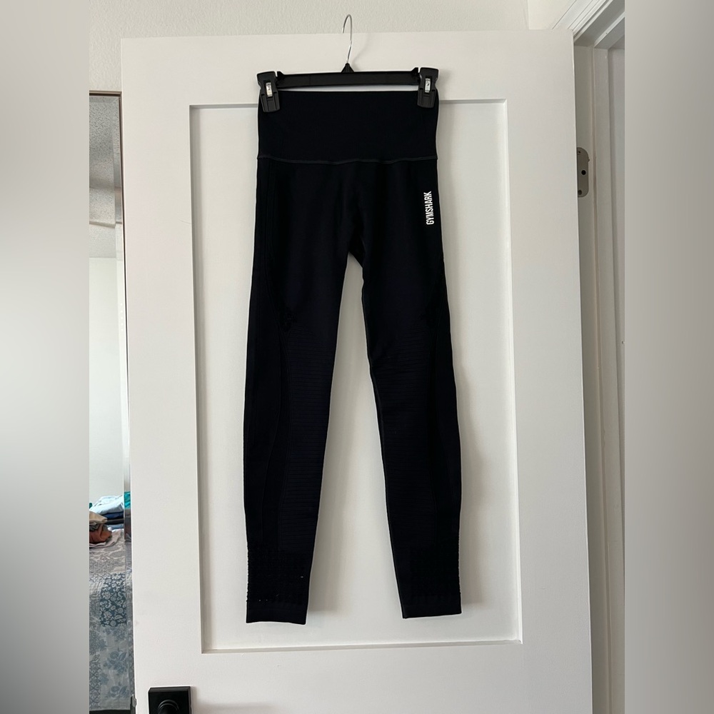 Gymshark Women's' Black Leggings With Cutout Design Size Small